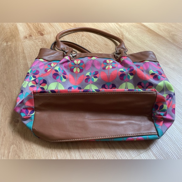 Lily Bloom colorful flower shoulder bag floral purse pink blue green - Picture 3 of 8